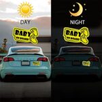 Baby On Board Sticker for Cars- High Intensity Reflective Waterproof Vinyl Baby On Board Safety Car Signs for Rear, Side Windows, Bumpers