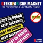 GEEKBEAR Baby on Board Magnet (Black/Red) – Baby on Board Sticker for Cars – Baby on Board – No Stickers or Decals but Magnets – Baby on Board Sign – Reflective Bumper Safety Warning Sign