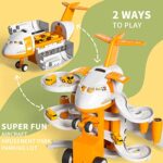 iHaHa Airplane Toys for Boys 2+, Plane Toys for Kids 3-5, Garage Parking Lot Playset with 14 Road Signs 4 Construction Vehicles 1 Map, Toddler Boy Toys Preschool Birthday Gift for 3 4 5 6 Years Old