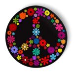 GT Graphics Express Peace Sign Flowers – 5.5″ Magnet for Car Locker Refrigerator