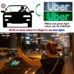 Compatible withuber Light Sign for Car, Green/White Light Decal for Car Windshield with Suctions Cups, USB Type-C Dimmer Switch Cable
