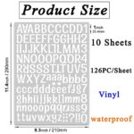 1260 pcs 10 Sheets Self Adhesive Vinyl Letters Numbers Kit, White Mailbox Numbers Sticker for Mailbox, Signs, Window, Door, Cars, Trucks, Home, Business, Address Number (1 Inch, 10 White)