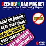 GEEKBEAR Baby on Board Car Magnet (Yellow/Black, 3 Pack) – Rectangular Shape, 8.7 x 3.6 inch