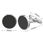 UHIBROS Cufflinks For Men Tuxedo Shirt Cuff Links Stainless Steel Shirt Accessories Unique Business Groom Wedding Black Silver Jewelry Gift