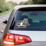 Stixorama – Cute Bat Baby on Board Sticker for Cars – Adorable Baby Batman Removable Baby on Board – No Magnets, Suction Cups, or Paint Damage – Baby Batman