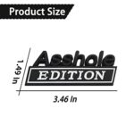 zipelo Asshole Edition Emblem Car Decal, 3D Metal Letter Badge for Auto Front Hood, Trunk, Fender, Strong Adhesive Car Logo Replacement Sticker, Universal Vehicle Exterior Decorations (Black/White)