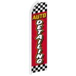 Auto Detailing Red & Yellow Swooper Advertising Flag – Perfect for Performance Shops, Mechanics, Auto Repair, Tuning Shops