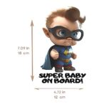 LOL Collection 3D Baby on Board Sticker for Cars – New Generation – “Super Baby on Board” – Large 7 Inches Safety Sign