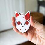 Demon Slayer Tanjiro Kamado Fox Mask Air Freshener Osmanthus Scent | Odor Eliminator For House, Car, Office | Clean Room Fresheners, Long-Lasting Fragrance | Novelty Anime Manga Gifts And Collectibles