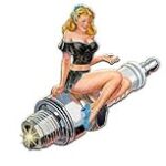 Spark Plug Pinup Version #1-5″ x 4 .8″ Vinyl Sticker Decal Cars Trucks Vans Walls Laptop