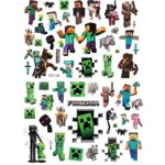 Minecraft Temporary Tattoo for kids(8 sheets) MC Game Temporary Tattoo for Birthday Party Supplies Favors Boys Girls School Rewards