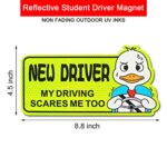MOCHENT Reflective New Driver Magnet for Car – Car New Driver Magnet Stickers Please Be Patient Sign Funny Duck Student Driver Magnet Sticker(3PCS,Duck Style)