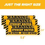 Vaygway Warning Student Driver Magnet for Car- 3 Pack Warning Student Driver Vehicle Bumper Magnet- High Reflective Safety Bumper Sign Sticker for New Driver