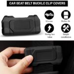 2PCS Car Seat Belt Buckle Covers, Seat Belt Clips Cover Protector for Car Safety, Durable Silica Gel Anti-Scratch Protective Sleeve Universal for Cars, Vans, Trucks