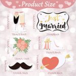 12 Pieces Just Married Car Decorations Car Magnet Just Married Magnetic Sign for The Car Honeymoon Door Decorations Wedding Car Signage for Door Panel Rear Tailgate Refrigerator