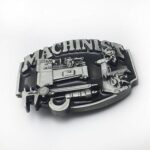 Lanxy Men’s American Vintage Occupation Machinist 3D Metal Belt Buckle Black Enamel 11