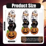 2 Set Halloween Yard Signs Large with Stakes for 39 Inch Halloween Decorations Outdoor Vintage Pumpkin Ghost Cat Boo Waterproof Halloween Lawn Garden Party Decor