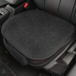 SanQing 2 PCS Car Seat Cover Bottom Linen Fabric Seat Covers for Car Front Seat Cushion Cloth Automotive Seat Protector Mats Universal Fit 95% Vehicles (Black)