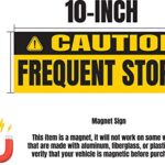 Caution This Vehicle Makes Frequent Stops Magnet Magnetic Safety Warning Sign Sticker for Carrier delivery Car Amazon Flex Driver | 2-Pack