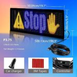 QNK Scrolling Huge Bright Advertising LED Sign, P3.75 Flexible USB 5V Bluetooth App Control 19.7″x5.9″ Custom Text Pattern Animation Programmable Digital Display for Store Car Bar Hotel