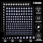 1320 Pcs 8 Sheets Rhinestone Stickers 3/4/5/6 mm Hair Gems Self Adhesive Face Rhinestones Gems Jewels for Halloween Decorations Makeup Hair Body (Clear, AB Color)