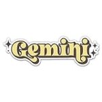 Gemini Retro Zodiac Sign Stickers – 2 Pack of 4″ Stickers – Waterproof Vinyl for Car, Phone, Water Bottle, Laptop – Gemini Decals (2-Pack)