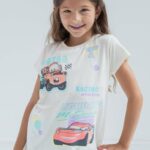 Disney Pixar Cars Tow Mater Lightning McQueen Toddler Girls 2 Pack T-Shirts White/Gray 3T