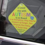 Rolling Buddies Autism Child Plastic Car Sign