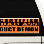 Certified Bad Ass Duct Demon | HVAC Installer Occupation, Job, Career Gift idea | Weatherproof Sticker or Window Cling for applying on The Outside and Inside of The Window