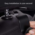 Car Seat Headrest Hook Hanger 4 Pack Storage Organizer Portable for Shopping bag Purse Jacket Fit Universal Vehicle Cars Black S Type