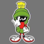 4-Pack Funny Marvin Martian Flip Off Sticker 4.5″ Tall Waterproof