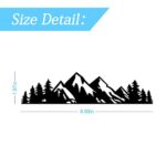7 inch Snow Mountain Tree Stickers for Car, Mountains Graphic Logo Decals, Premium Badge Decals for Car Trunk Tailgate Emblem, Car Decoration Accessories for Truck, SUV, Sedan (Black Mountain/1 PCS)