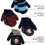 Disney Boys 4 Pack Mitten or Glove Mickey Mouse, Cars Lighting McQueen (Toddler/Little Boys), Size Age 2-4, MICKEY MITTEN 2-4