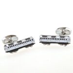 MRCUFF Railroad Train Car Pair Cufflinks in a Presentation Gift Box & Polishing Cloth