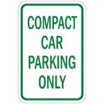 Compact Car Parking Only Vinyl Sticker Decal 8″