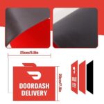 Dakchor Car Magnets – Delivery Driver DoorDash Magnet Sign Reusable Removable Waterproof Magnetic 4 Pcs (2 Red + 2 White) 20x25cm (7.8×9.8inch)
