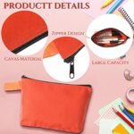 10 Pieces Canvas Makeup Bags Bulk Travel Cosmetic Bags Plain Makeup Pouch Multi-Purpose Blank Travel Toiletry Bag DIY Craft Bags with Zipper for Women Girls Teens, 10 Colors (9.8 x 5 x 2 Inch)