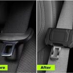 GODTERA Car Universal Seat Belt Clips Cover,Seat Belt Buckle Protector for Car, Anti-Scratch Silicon Seat Belt Buckle Protector (Black, Large Size)