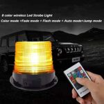 TOPKU Battery LED Strobe Light, Rechargeable Magnetic Flashing Emergency Warning Beacon,8 Color Remote Control, Univisal for Vehicles