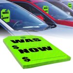 Versa Tags was Now Mirror Hang Tags- was Now Tags – Pack of 50 was Now Car Hang Tag- 8.5″ X 11.5″ Car Rear View Mirror Hang Tag Perfect Auto Dealership Supplies Neon Green Color