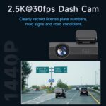 VEEMENT Dash Cam Front 2.5K: Mini Dash Cam for Cars, 1440P Car Camera with APP, WiFi Dash Cam with WDR Night Vision, 24 Hours Parking Monitor Dashcams, 160°Wide, G-Sensor