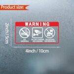 No Smoking In Car Camera Recording No Eating or Drinking window sticker sign for car 2 x 4 Inch Self-Adhesive Security Warning Sign 4 Pack