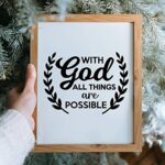 MAZ Distributions with GOD All Things are Possible Decal Vinyl Sticker| Vinyl Decal Stickers for Cars, Trucks, Vans, Laptops, and Cups | Black -7 X 5.1 | MAZ-377