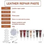 Ganbaro Leather Repair Kit for Furniture, Vinyl Repair Kit, Leather Repair Paint Gel, Restorer of Scratch, Tears, Burn Holes, Leather Repair Gel for Sofa, Leather Jacket, Car Seat, Shoes, Coats