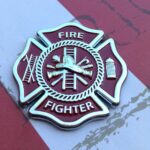 Firefighter Maltese Cross Decal Sticker Emblem for Car Truck Auto Metal Chrome Decal Sticker Emblem for Car Truck Auto Decal Sticker for Vehicle – 50x50mm