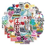 Love World Peace Stickers |50 Pcs Peace Love Waterproof Vinyl Decals for Water Bottles Laptop Luggage Cup Computer Mobile Phone Skateboard Guitar Helmet Snowboard Décor