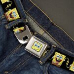 Nickelodeon unisex adult Buckle-down Seatbelt Spongebob Squarepants Belt, Multicolor, 1.5 Wide – 32-52 Inches in Length US