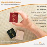 My Little Bible 2” Illustrated Edition – Selections of Key Verses From Every Book, Tiny Palm-size OT NT Scripture for Ministry Outreach, Classic 1769 KJV Text, 2″ x 2.5”, Black