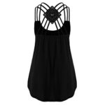 Aniywn Womens Sunflower Print Sleeveless Vest Top Casual Backless Criss Cross Tank Tops Summer T-Shirt