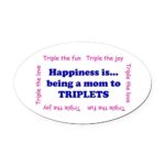 CafePress Triplet Oval Car Magnet, Euro Oval Bumper Magnet